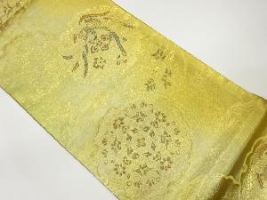 雪輪に草花・鳳凰模様織出し袋帯